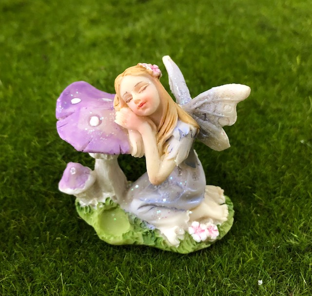Fairy Sleeping on Mushroom Lavender